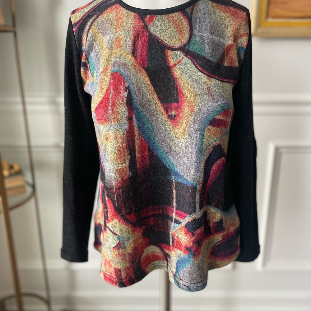 Vie Nocturne Abstract Long Sleeve Sweater